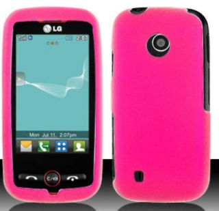 Pink Straight Talk LG 505C Slider Phone Cover Hard Case Rubberized 