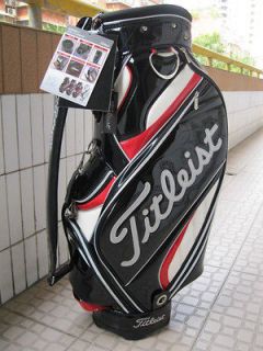   TITLEIST CB231 GOLF STAFF CART BAG JAPAN MODEL BLACK/RED w/RAINHOOD