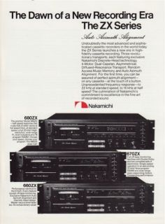 Nakamichi 680ZX, 670ZX, 660ZX Cassette Deck Brochure