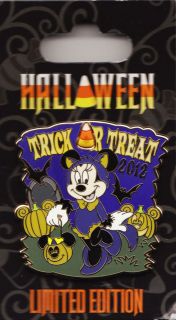  Halloween 2012 Trick or Treat Minnie Mouse Purple Cat LE Pin NEW MOC
