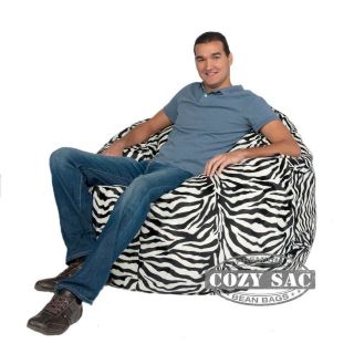 Bean Bag Chair Large Micro Suede Love Seat 4 Zebra Animal Print By 