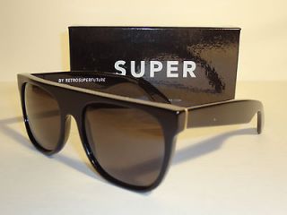 RetroSuperFuture Sunglasses Flat Top Black 036 ZEISS LENSES FREE Usa 