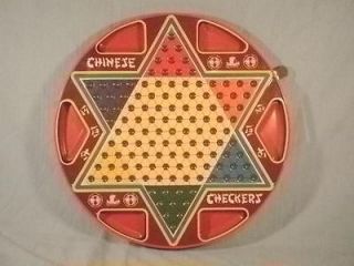   Ohio Art Tin Metal Chinese Checkers Round Game Board Drawer w/ Box