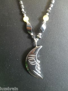 Hematite necklace various pendents elephant sun cross moon