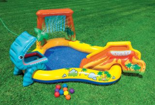 INTEX Dinosaur Play Center Kids Wading Pool Fun Slide Toy