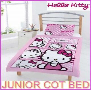 HELLO KITTY COMIC KITTY JUNIOR TODDLER COT BED SET DUVET PANEL QUILT 