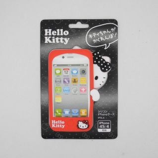 Sanrio Hello Kitty Hide and Seek series black silicon iphone 4/4S case