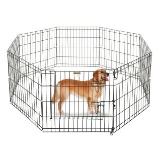   24 Exercise Playpen for Dogs Eight 24 x 24 High Panels with Gate