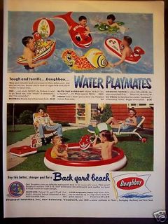 1953 Doughboy Water Playmates Kids Pool Toys vintage ad