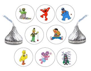 144 Hershey KISS Candy Stickers Labels Sesame Street Birthday Party 