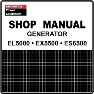 Honda EL5000 ES6500 EX5500 Generator Service Repair Manual 61ZA011E3