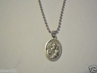 St. Joseph Medal on Stainless Steel Ball Chain Necklace