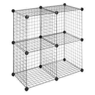   Interlocking Wire Stackable Large Multiple Use Storage Black Cubes