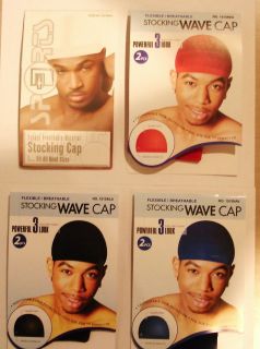 Stocking Wave Caps Hip Hop Du Rag DooRag Do Spandex Knit (2 Pack)