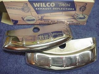 New Chrome Dual Exhaust Deflectors Tips 50s Ford & 56 Ford Accessory 