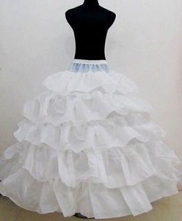4Hoop 5Layer Nylon Princess Ball Gown Petticoat Underskirt Crinoline
