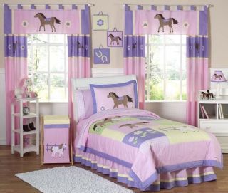 PINK HORSE COWGIRL KID TWIN BEDDING COMFORTER SET FOR GIRL BY SWEET 
