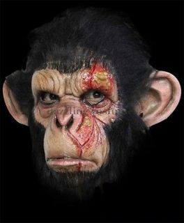 infected chimp horror latex mask ooze scars monkey halloween ape 