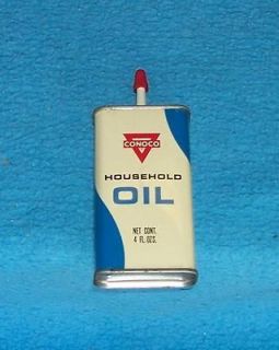Vintage NOS Conoco Household Oil Can Tin Unopened 4fl.oz. Advertising 