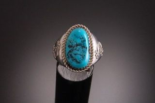 Mens Turquoise Ring~ Kokopelli Ring with Turquoise Stone by Leonard 