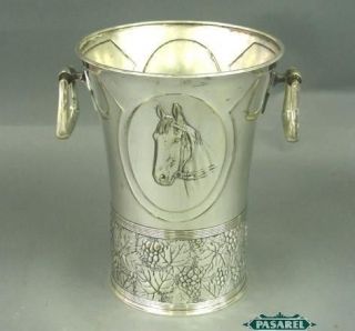 Art Nouveau Orivit WMF Silver Horse Champagne Cooler