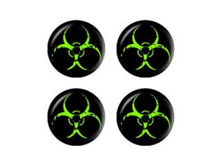 Zombie Outbreak Response Vehicle Biohazard Green Wheel Cap 3D Set of 4 