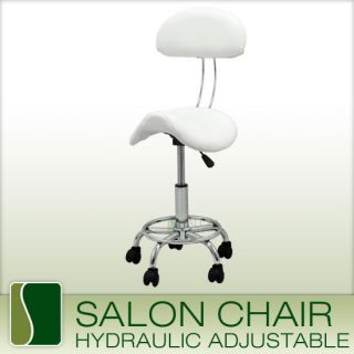 Hydraulic Stool Adjustable Height Chair w / Back BEAUTY Salon Massage 