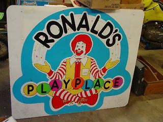   Playplace Sign McDonalds Corp Ronald McDonald 46 x 40 Day Care