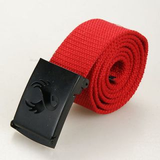 New men boy & girl Red Canvas Belt Black Wing Metal Buckle 42 inches 