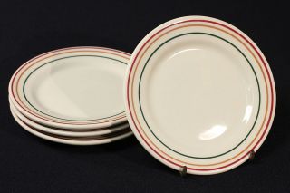   China Restaurant Ware PENDLETON Rainbow Cafe 4 Bread & Butter Plates