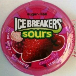 ICE BREAKERS SOURS FRUITS 1 Pack 1.5 Ounce 42g MIXED BERRY CHERRY 