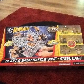 Wwe Rumblers Blast N Bash Battle Ring + Steel Cage With 6 Figures