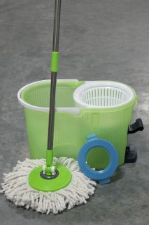 GREEN Hurricane 360 Spin Mop Cleans & dries microfiber mop without 