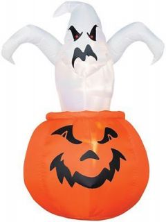 Inflatable Ghost Popping Out of Pumpkin Halloween Decoration Outdoor 