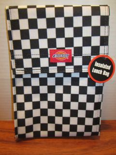 Dickies Insulated Black and White Checkered BRAND NEW Velcro Lunch Bag