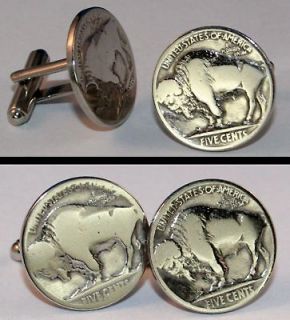 Vintage BISON BUFFALO NICKEL Coin USA New Cufflinks