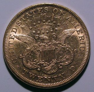 USA 20 DOLLARS GOLD EAGLE, COIN, DOLLAR 1875 AU