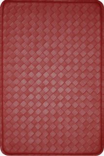 Contemporary Red Indoor Cushioned Kitchen Rug Anti Fatigue Mat 