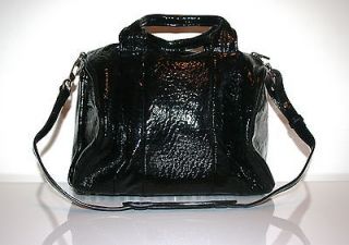 ALEXANDER WANG Rocco Mini Duffel Bag Black Patent Leather Purse 