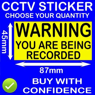   Warning   Adhesive Stickers Signs Recording   Business or Home