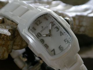 Invicta 1960 Womens Baby Lupah White Ceramic White Mother of Pear​l 