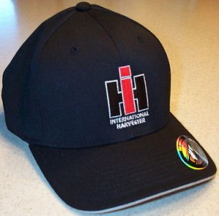 Black Flex Fit IH International Harvester Embroidered Solid Hat (2 