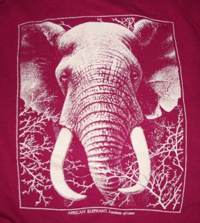 Vtg Thin Soft AFRICAN ELEPHANT Illustrated Crewneck Sweatshirt mens 