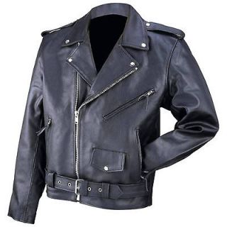   Mountain Hides™ Genuine Cowhide Leather Jacket Motorcycle Biker NEW