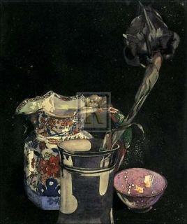 CHARLES RENNIE MACKINTOSH Grey Iris flower vase PRINT