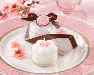 Cherry Blossoms Flower Tea Lights Wedding Bridal Shower Favors 2pk
