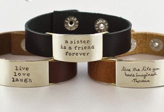 For Her Cuff Far Fetched Leather Bracelet Cuff Quote Bracelet Leather 