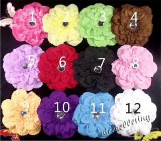 10 Baby Girl Peony Flower Hair Bow Clip Hat Party Weddings Xmas gift P 