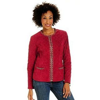 Pamela McCoy Quilted Suede Jacket sizes 1X, 2X, M. New with Defects