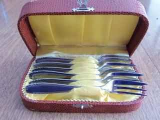 Vintage Arotan 3 Tine Forks~Stainless Flatware Set of 6~Mid Century 